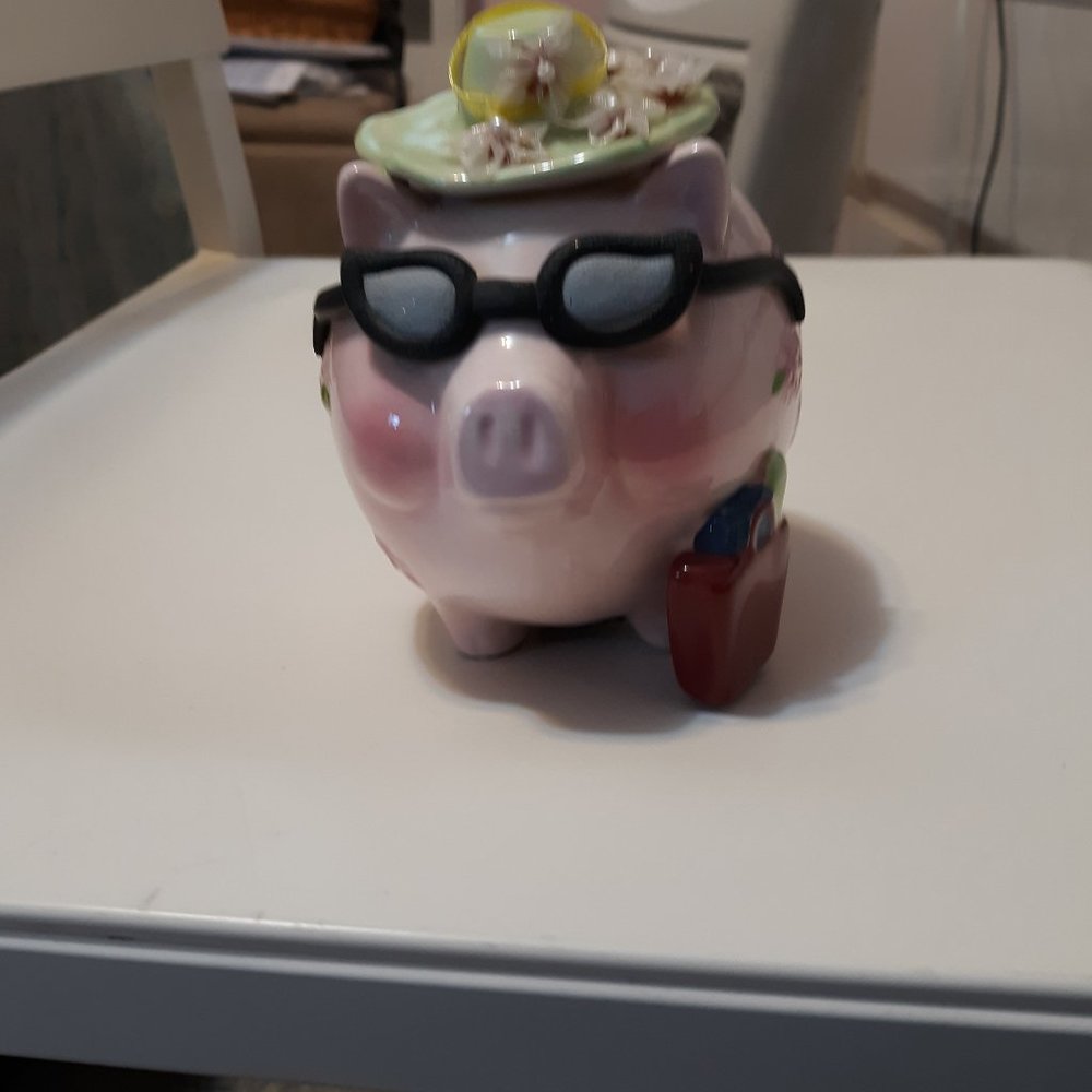 Ceramic Piggy Bank Shopping $$$